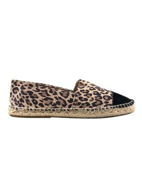 Office London Women's EU 41 (US 9)  Brown Black Leopard Print Espadrilles Flats